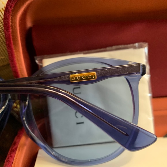 Auth.GUCCI 57 square transparent acetate logo UNISEX sunglasses - Picture 4 of 12